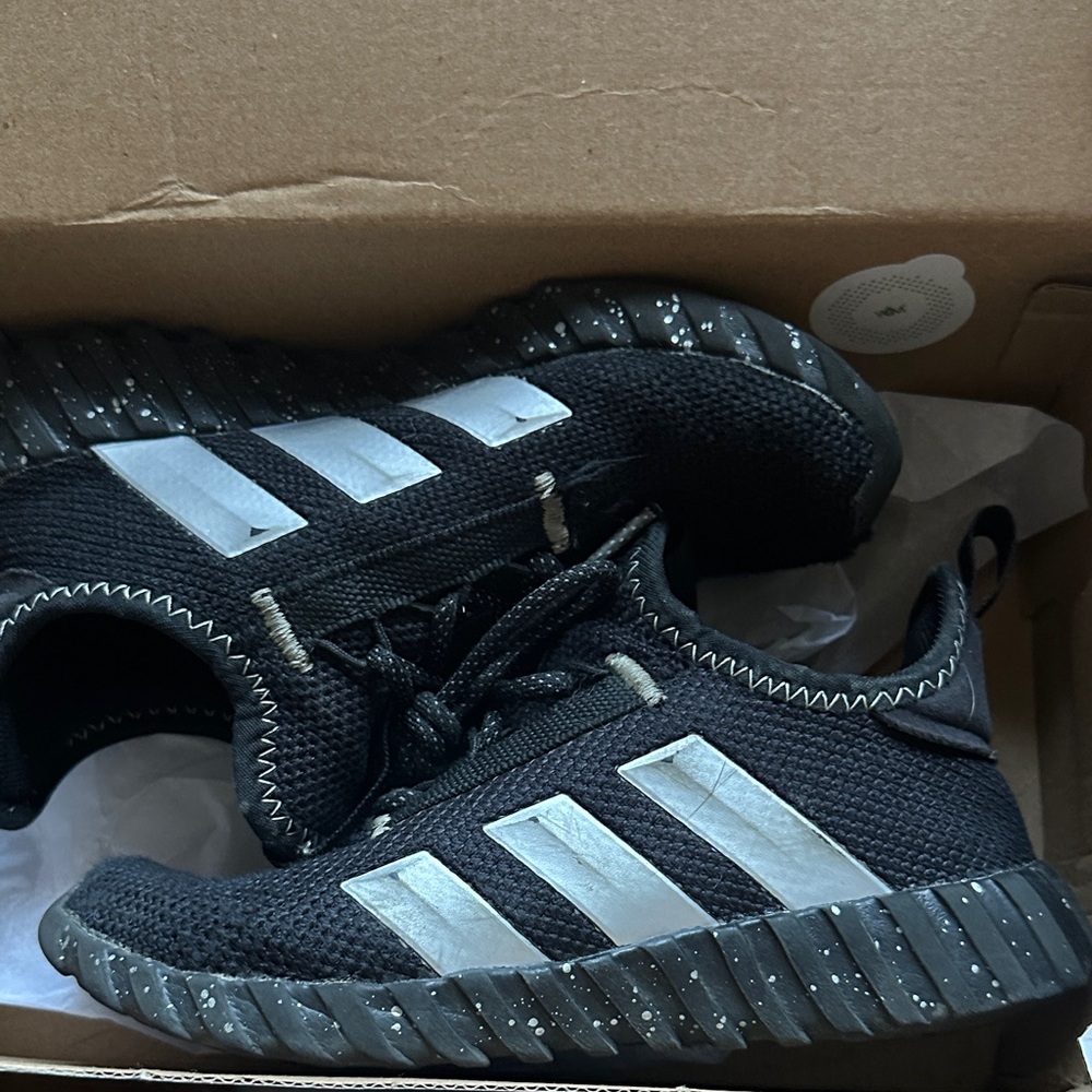 Adidas Kids Black and Silver Sneakers